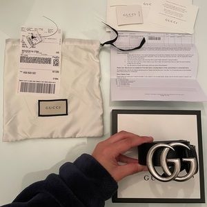 Gucci Leather belt with Double G buckle